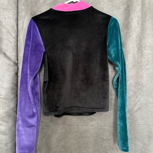 Teddy Fresh Velour Color Block Mockneck Turtleneck Streetwear Y2K Retro 90s M - Picture 8 of 9